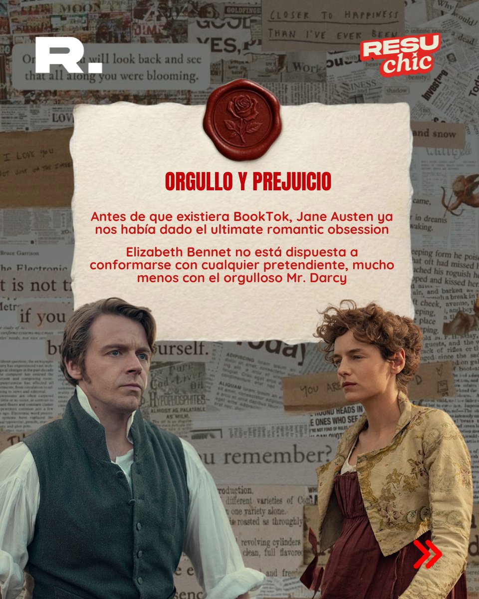 📖 Orgullo y prejuicio — Jane Austen
El romance que nos hizo tener expectativas imposibles desde 2005 vuelve a la pantalla con una miniserie con Emma Corrin como Elizabeth Bennet y Jack Lowden como Mr