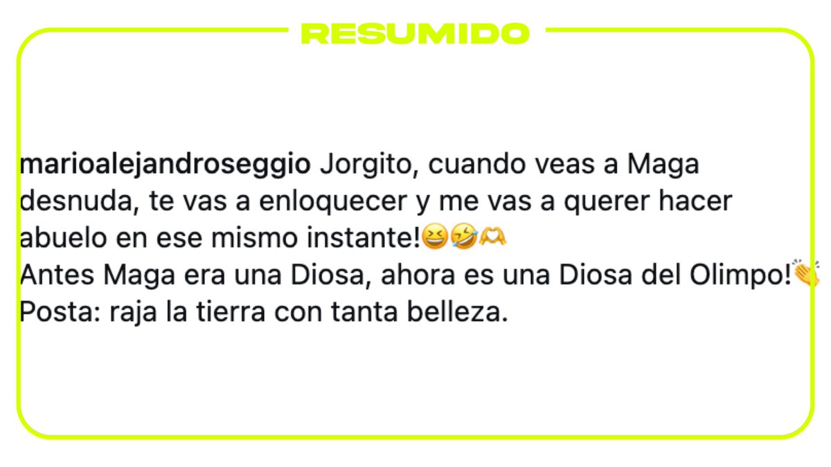 Esto escribió el papá de Maga Seggio, bancándola en los comentarios por su cirugía estética