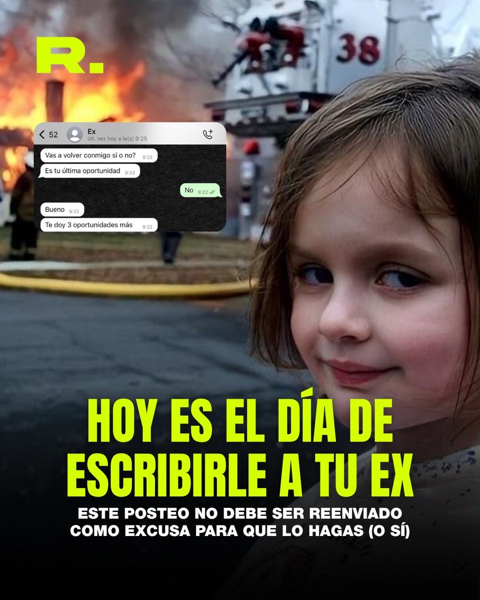 🫣 SI TU EX TE MANDÓ ESTO, PERDÓN (O DE NADA)

👉🏻 El 30 de octubre se celebra esta fecha (no oficial) que nació como una tendencia de redes en los 2010 para volver a contactar a alguien del pasado
